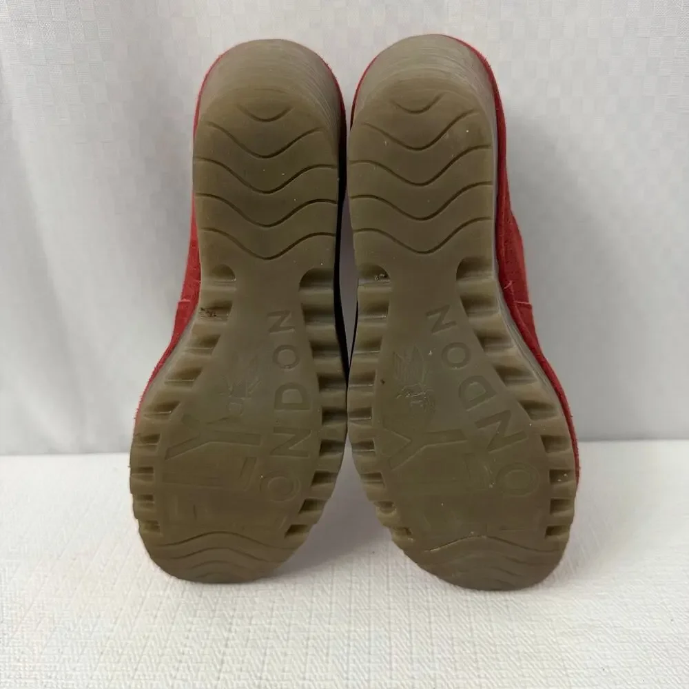 Fly London Yasi Wedge Pump Women’s Size 8 Lipstick Red Leather Shoes